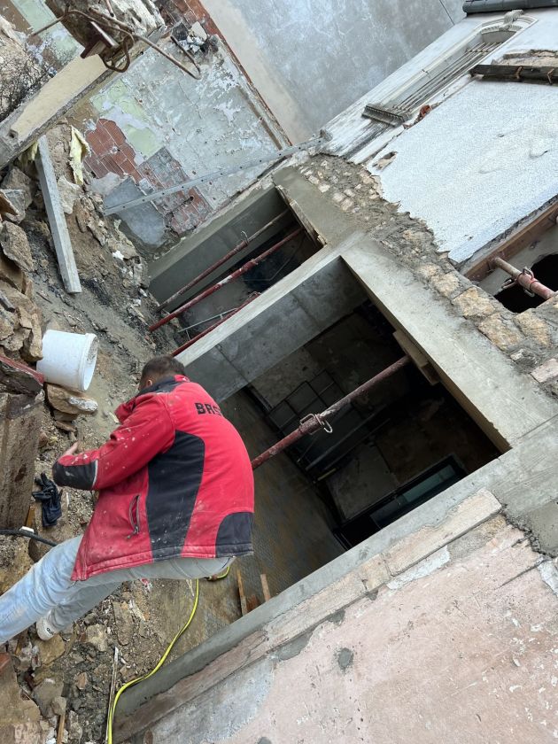 Création d'une trémie – Structure, chantier FK Probat