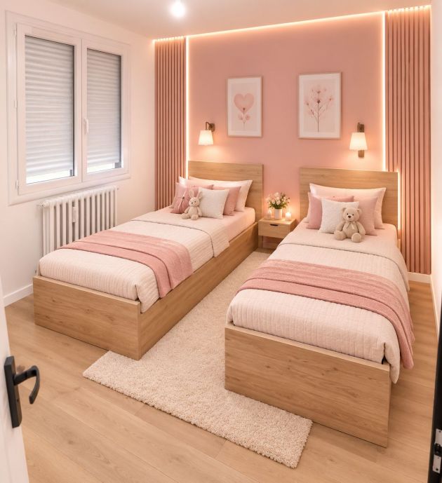Chambre rénovée – Chambre, chantier FK Probat