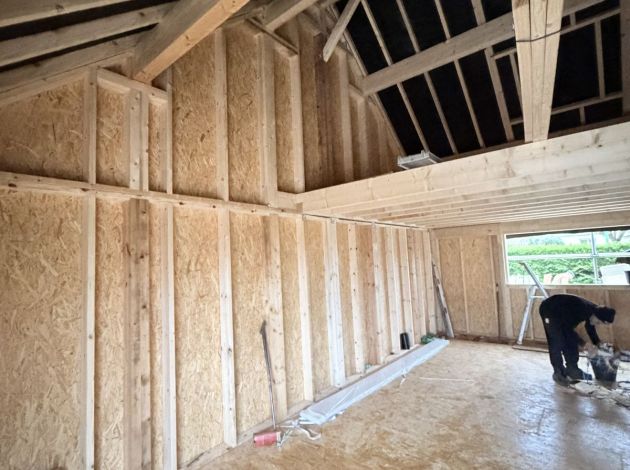 Ossature sous toiture – Combles, chantier FK Probat