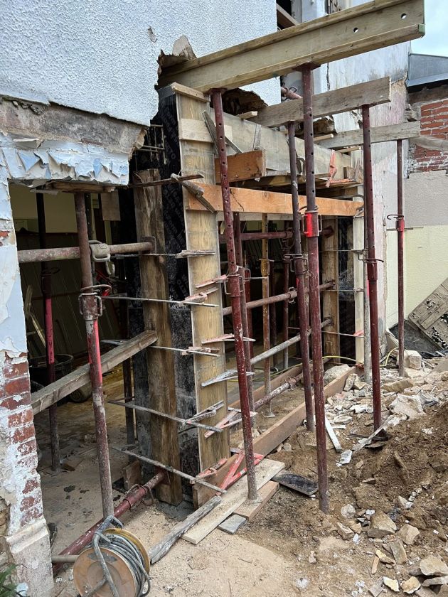 Étaiement d'un plancher – Étaiement, chantier FK Probat