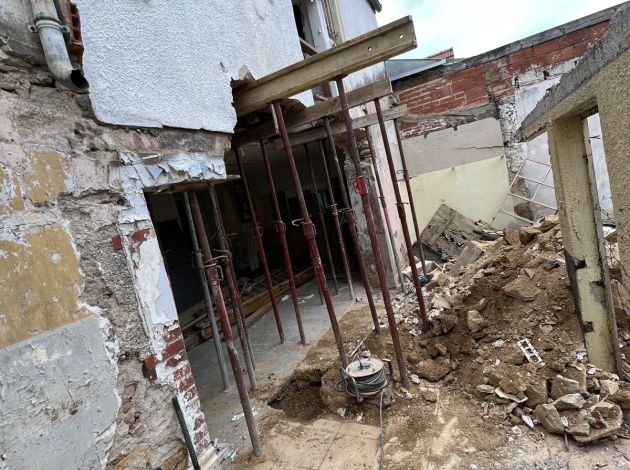 Démolition sous étaiement – Structure, chantier FK Probat