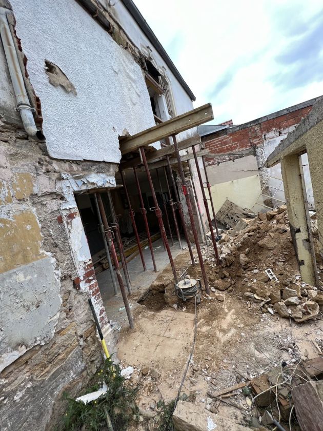 Démolition sous étaiement – Structure, chantier FK Probat