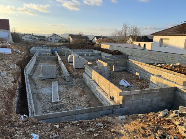 Fondations d'une maison – Fondations, chantier FK Probat
