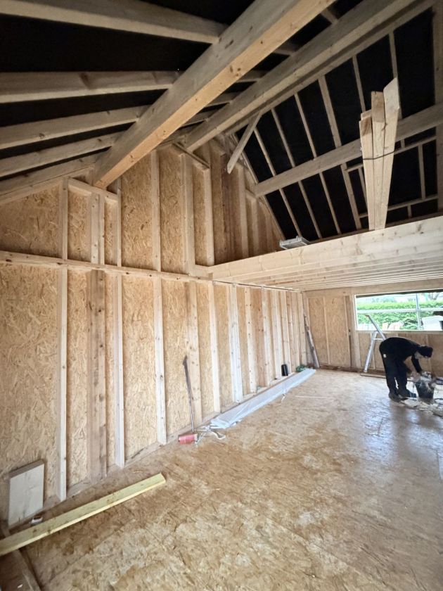 Ossature sous toiture – Combles, chantier FK Probat